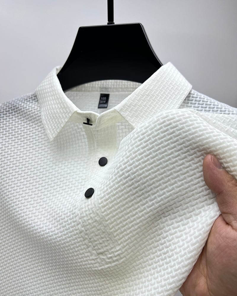 Jonas – Herren Mesh-Seiden Poloshirt | 50% RABATT - Image 3