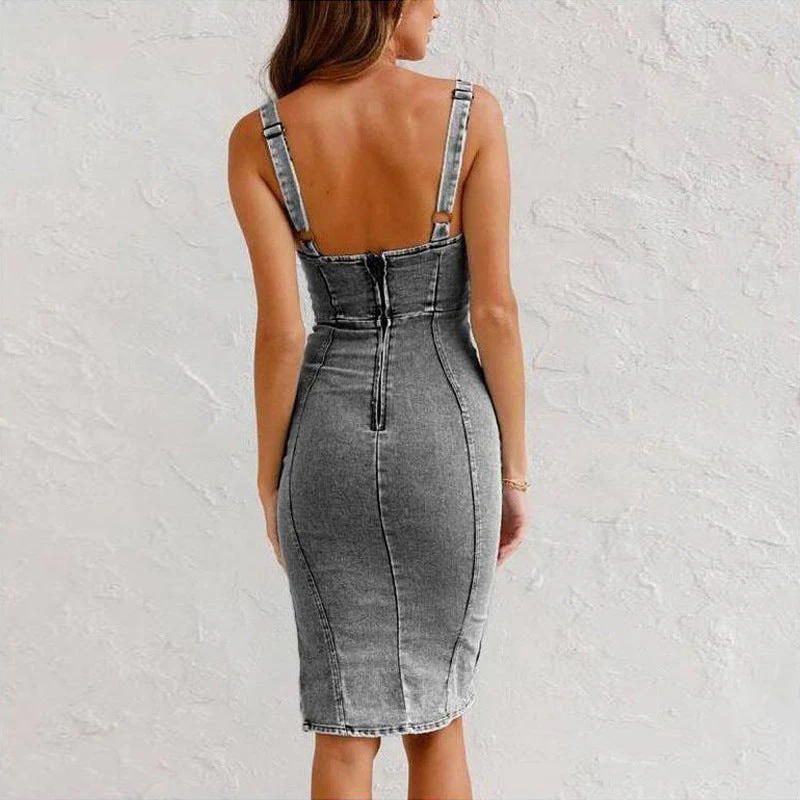Angela – Denim Bodycon Kleid | 50% RABATT - Image 5