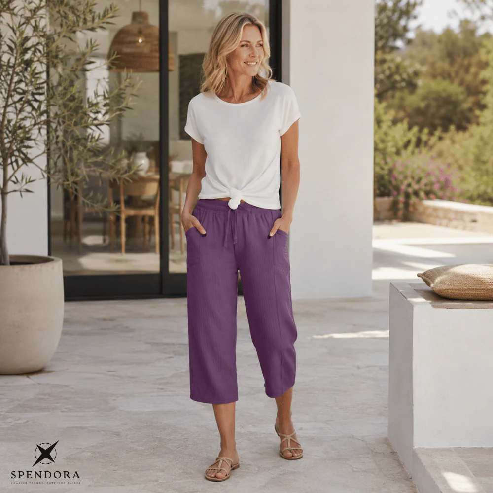 Ava — Leichte Leinen-Baumwoll-Hose | 50% RABATT