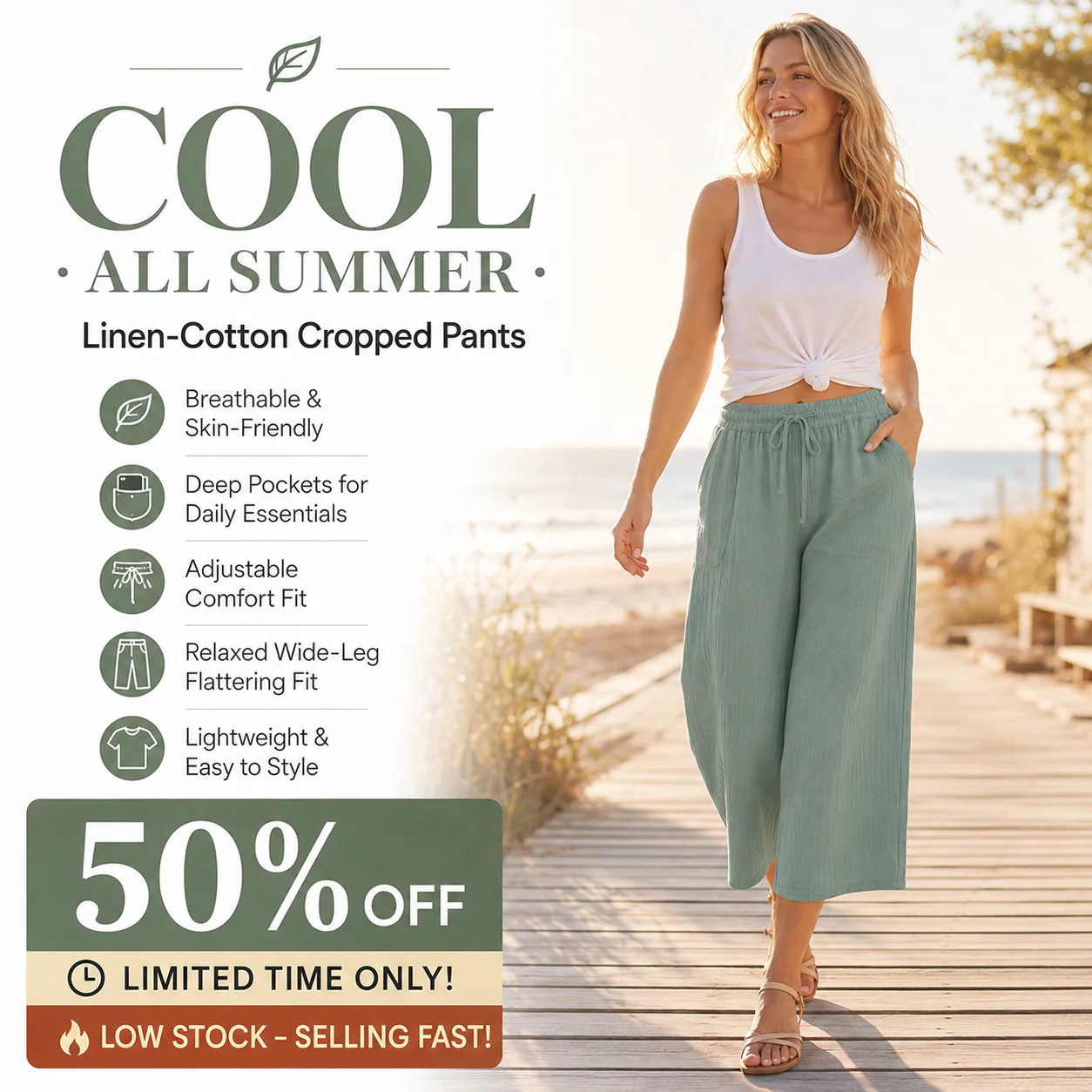 Ava — Leichte Leinen-Baumwoll-Hose | 50% RABATT - Image 7