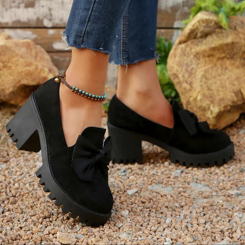 Carolyn – Damen-Loafers mit Schleife und Blockabsatz - Image 5