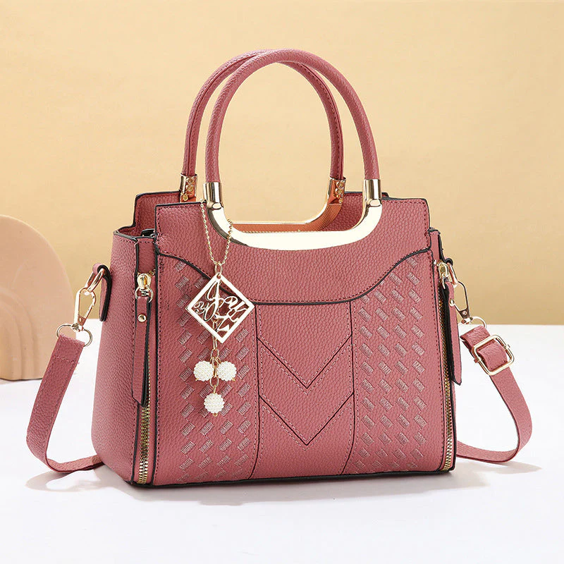 Claire — Stilvolle Henkeltasche aus PU-Leder mit gestepptem Muster - Image 11