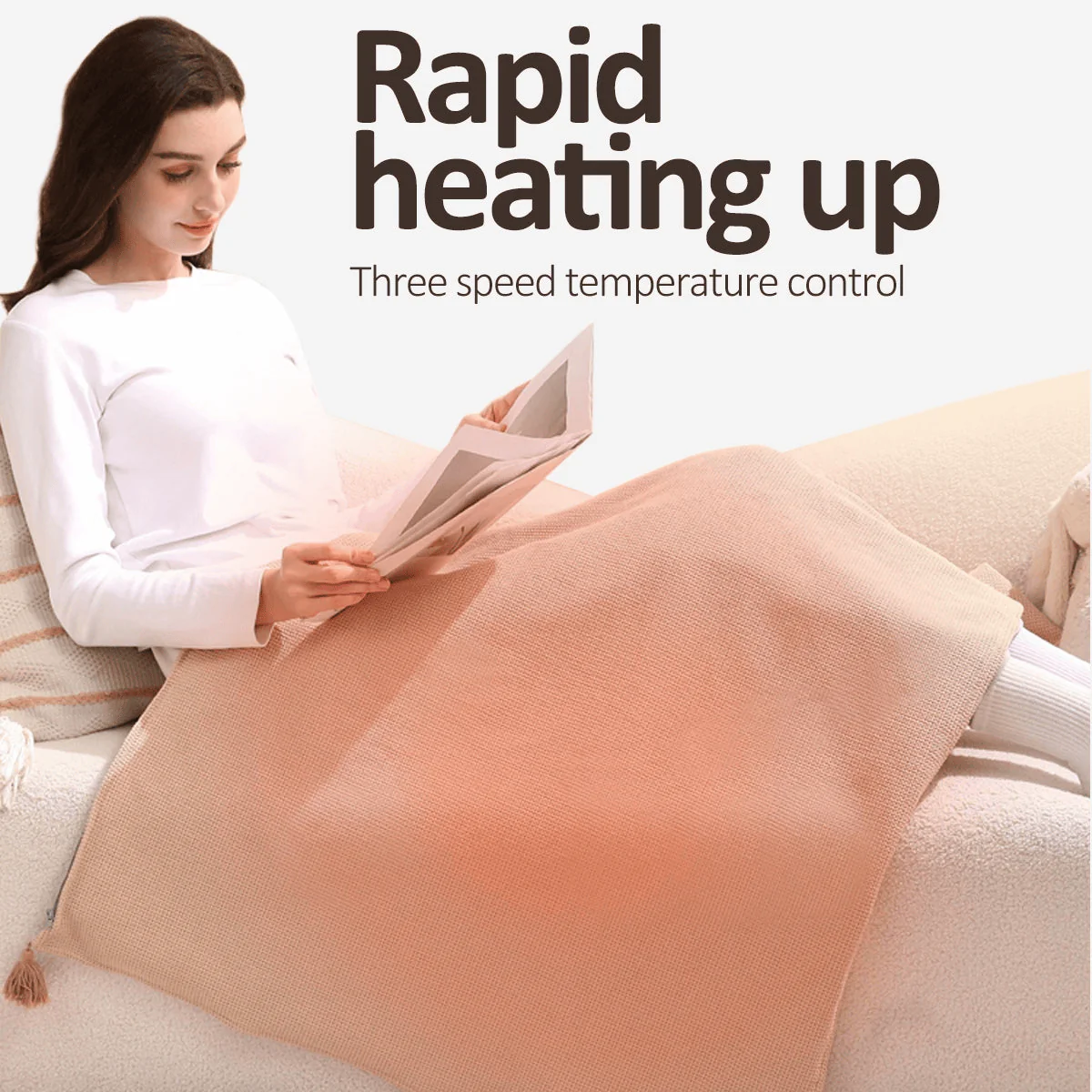 CloudCloak – Tragbare, weiche Heiz-Kuscheldecke - Image 5
