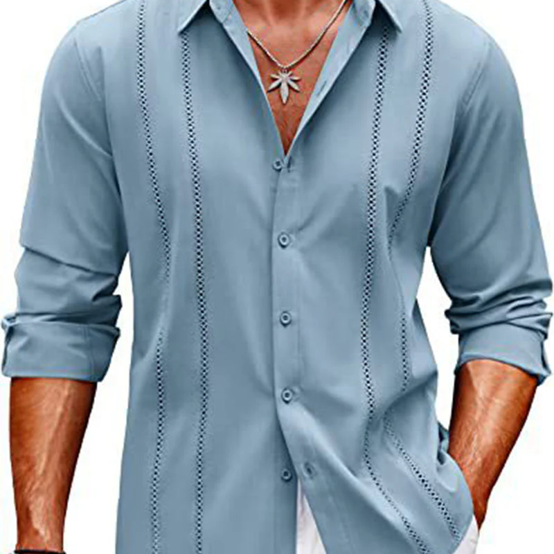 Emil — Men's Long Sleeve Shirt with Elegant Collar - Image 11