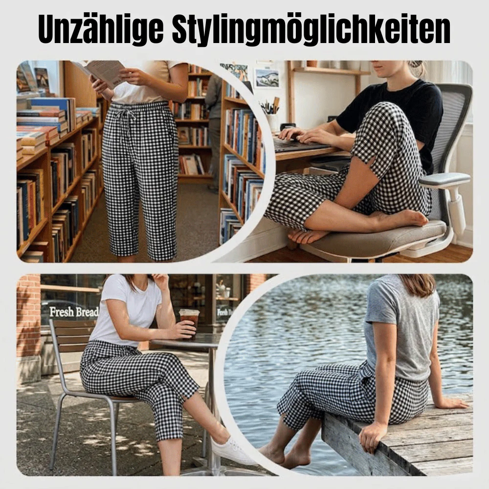 Emma — Karierte Baumwoll-Caprihose | 50% RABATT - Image 2