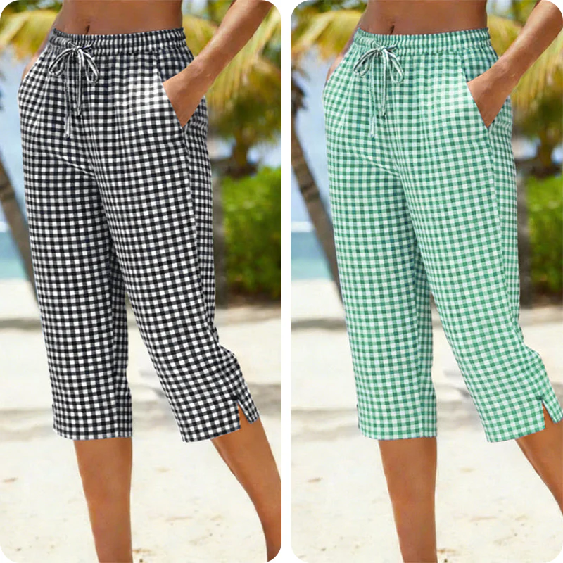 Emma — Karierte Baumwoll-Caprihose | 50% RABATT - Image 22