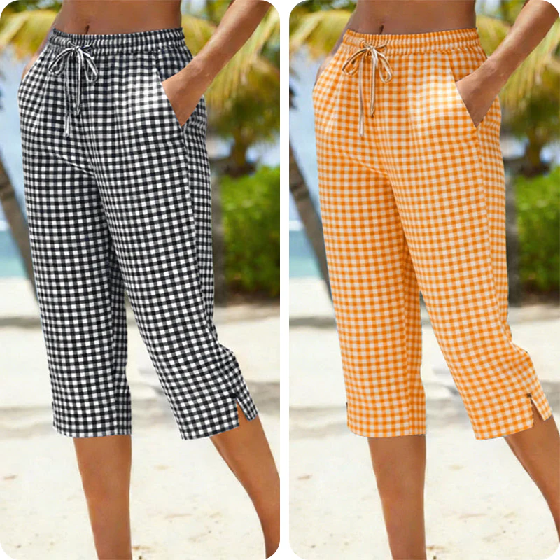 Emma — Karierte Baumwoll-Caprihose | 50% RABATT - Image 24