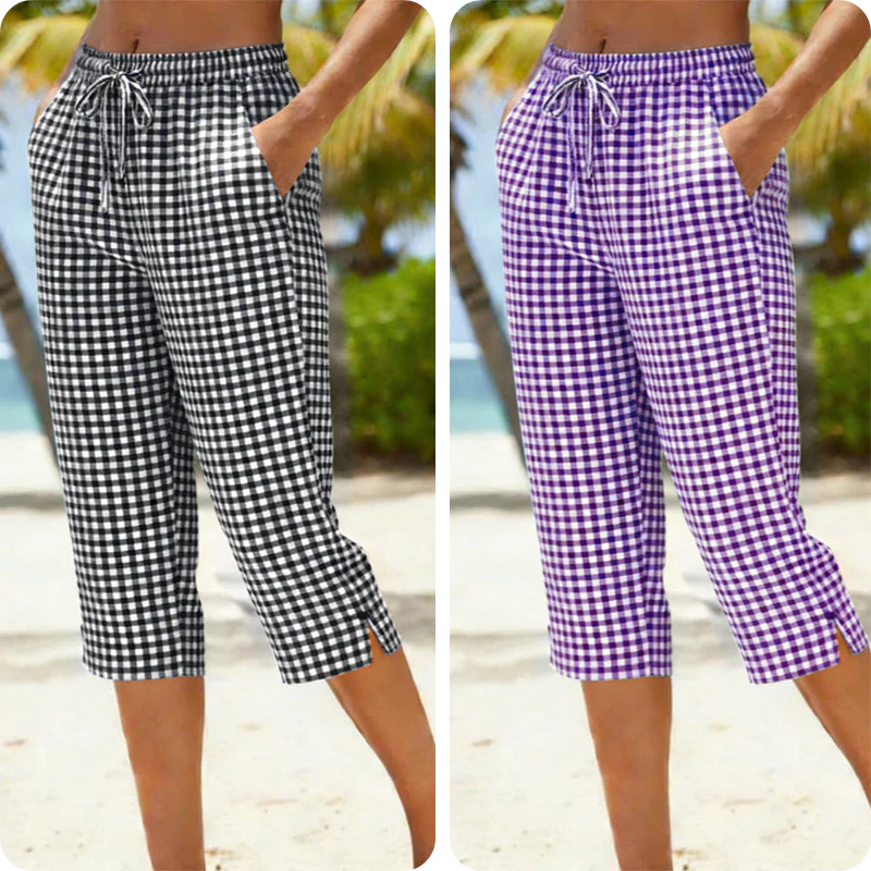 Emma — Karierte Baumwoll-Caprihose | 50% RABATT - Image 25