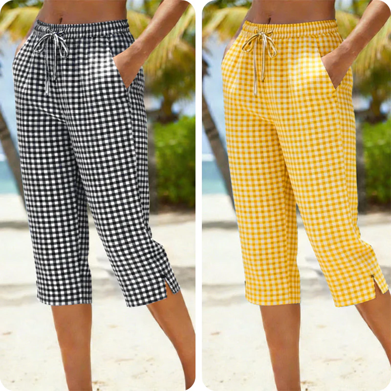Emma — Karierte Baumwoll-Caprihose | 50% RABATT - Image 26