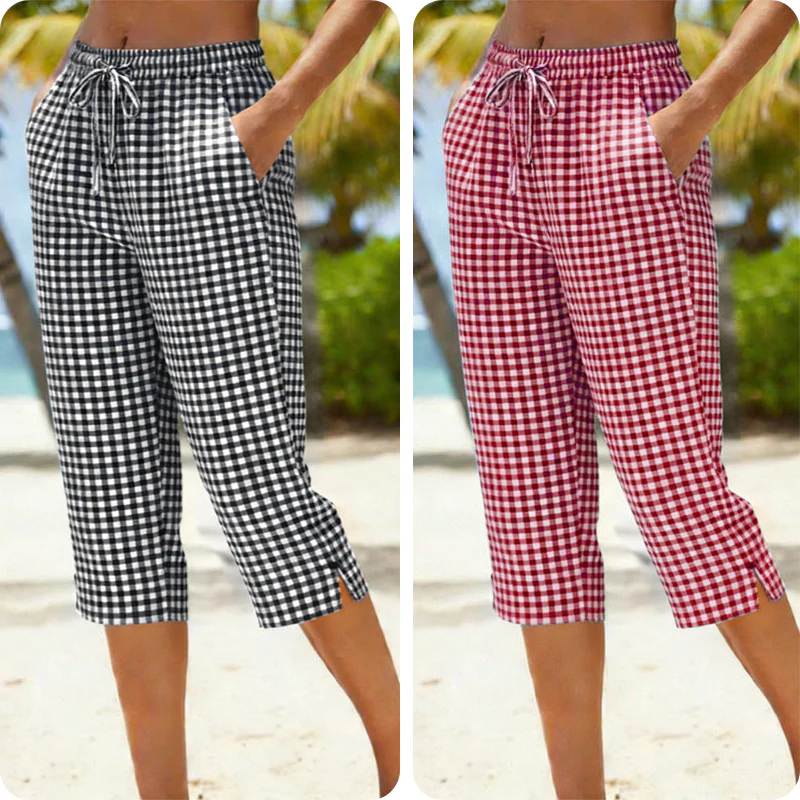Emma — Karierte Baumwoll-Caprihose | 50% RABATT - Image 27