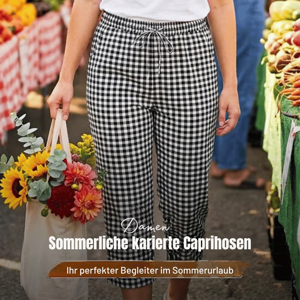 Emma — Karierte Baumwoll-Caprihose | 50% RABATT - Image 3