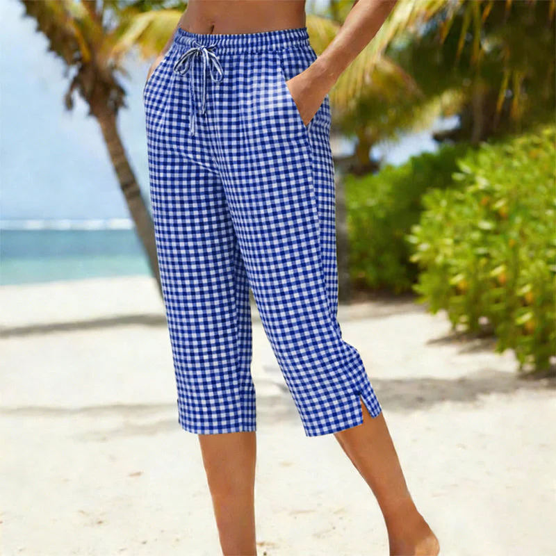 Emma — Karierte Baumwoll-Caprihose | 50% RABATT - Image 8