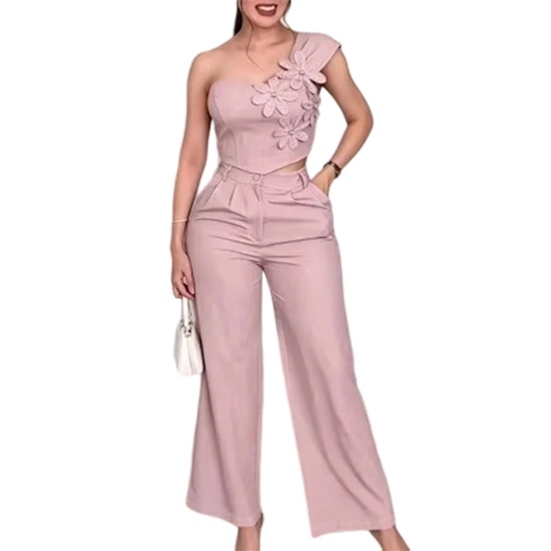 Fenna – Damen Ein-Schulter Floral Zweiteiler Set - Image 13