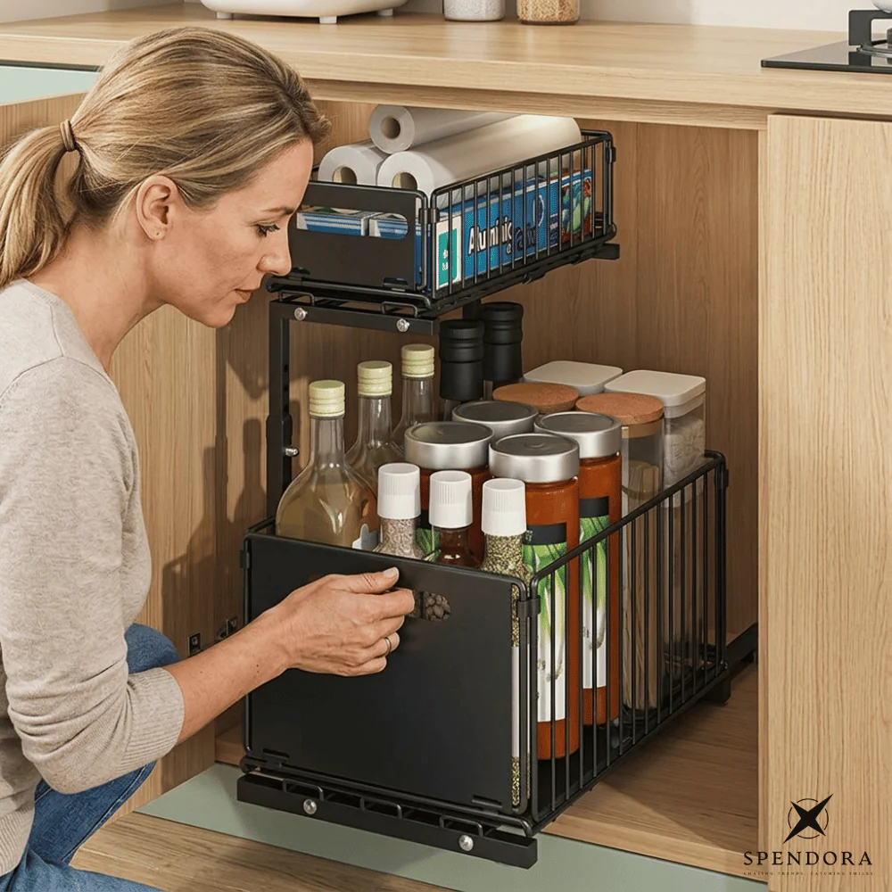 GlideNest — Ausziehbarer Schrank Organizer | 50% RABATT