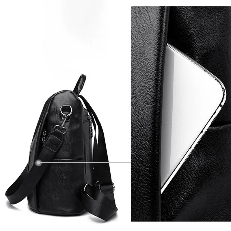 Hugo – Eleganter PU-Leder-Rucksack mit intelligenten Fächern - Image 5