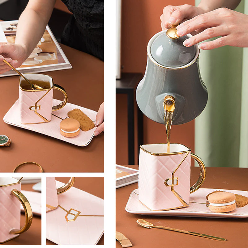 Handtaschen-Tasse mit Goldrand 320ml | 50% RABATT - Image 10