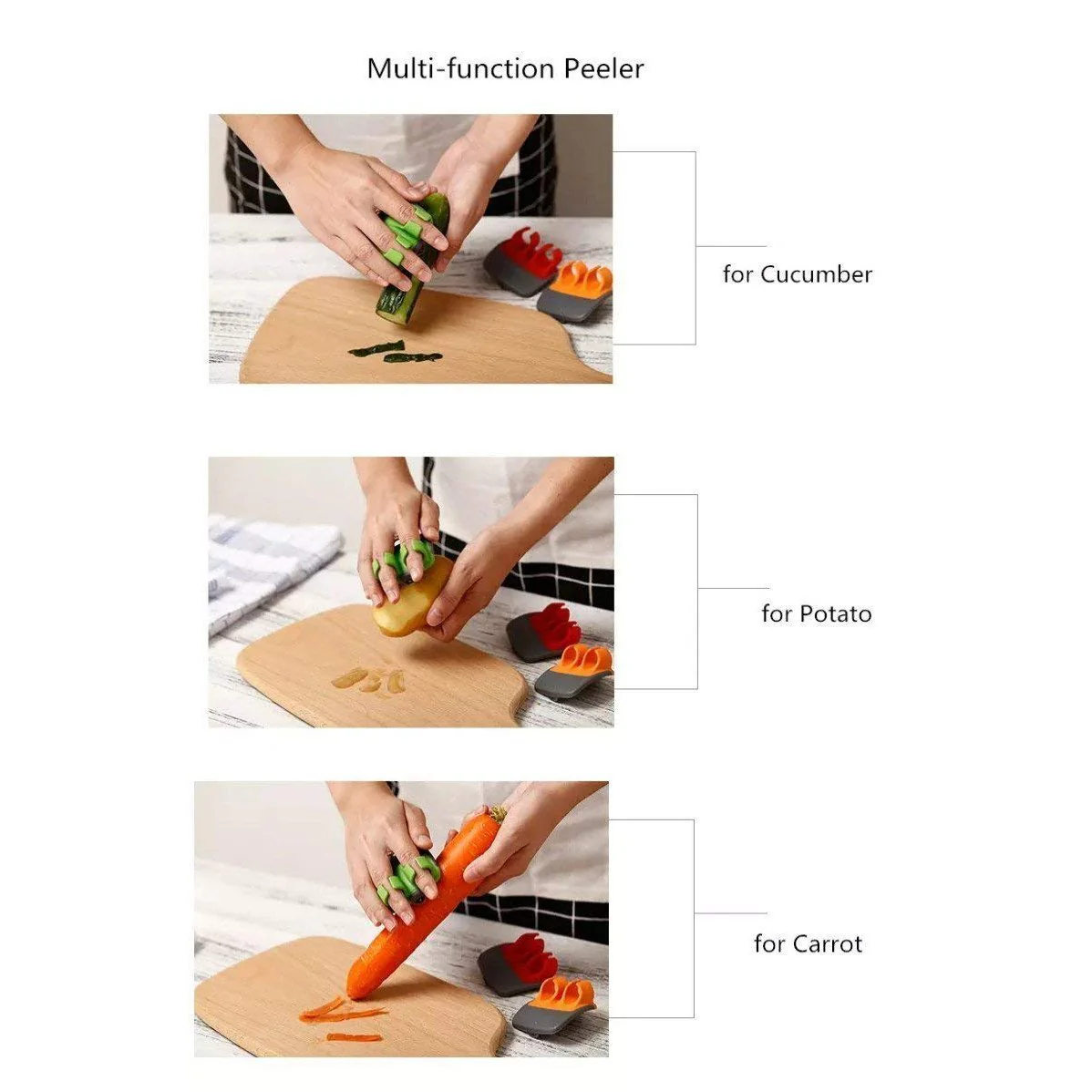 KitchenEase – Scharfes Finger-Schälmesser | Set mit 3 Stück - Image 5