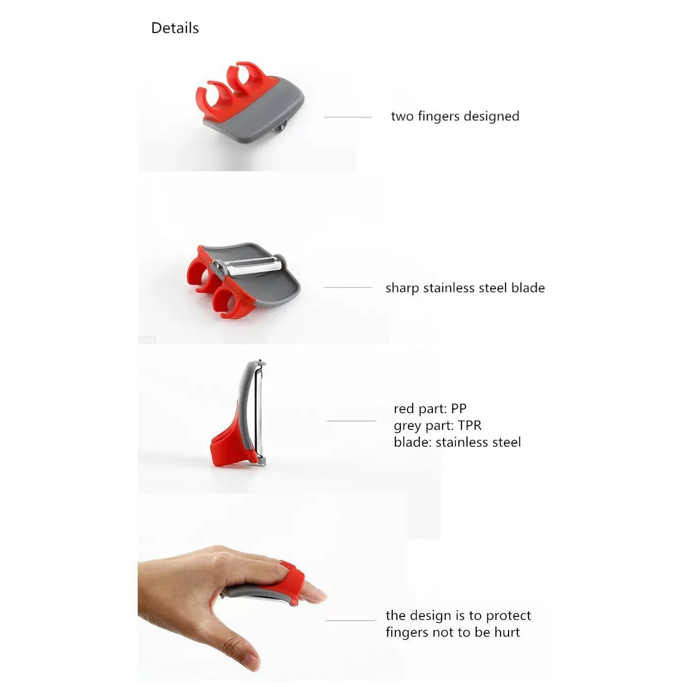 KitchenEase – Scharfes Finger-Schälmesser | Set mit 3 Stück - Image 8