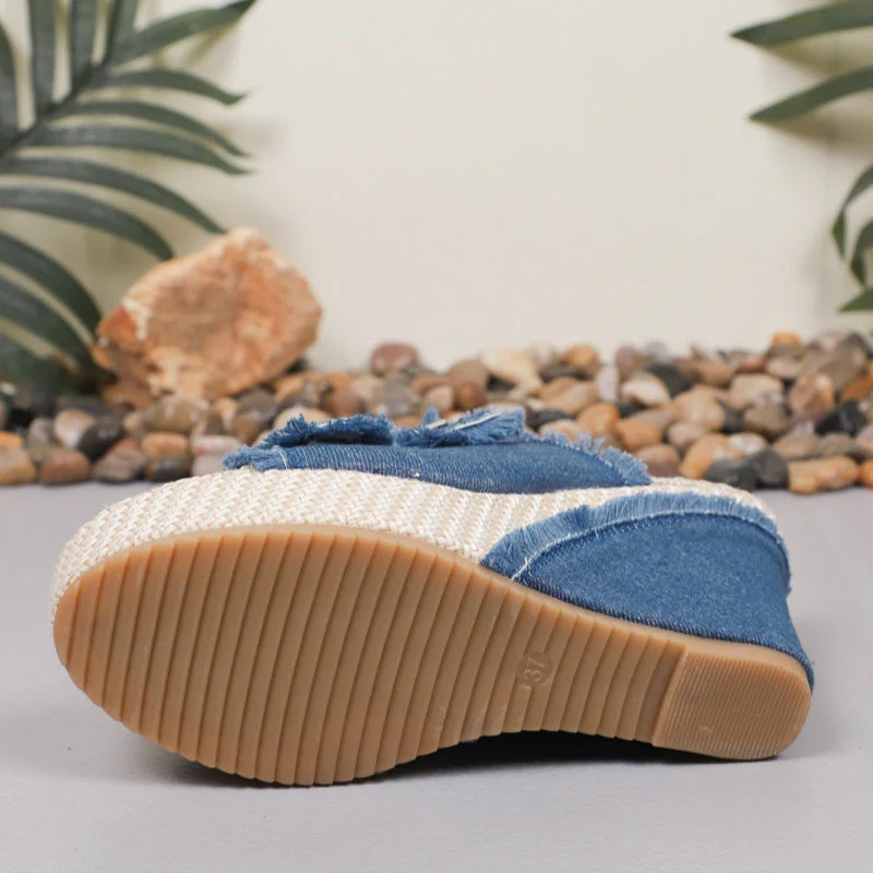 Lana – Atmungsaktive Denim Plateau-Sandalen mit 10 cm Absatz - Image 6