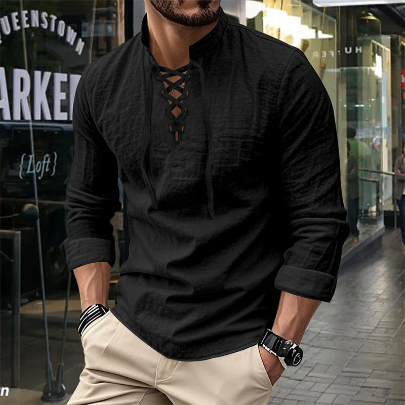 Levi – Damen-Hemd aus Baumwollmischung mit Schnürkragen - Image 13