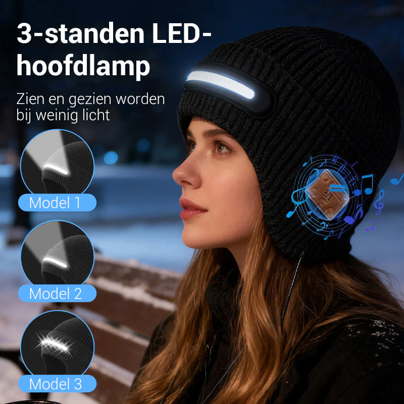 Luca – Bluetooth-Mütze mit LED-Licht und Sound - Image 3