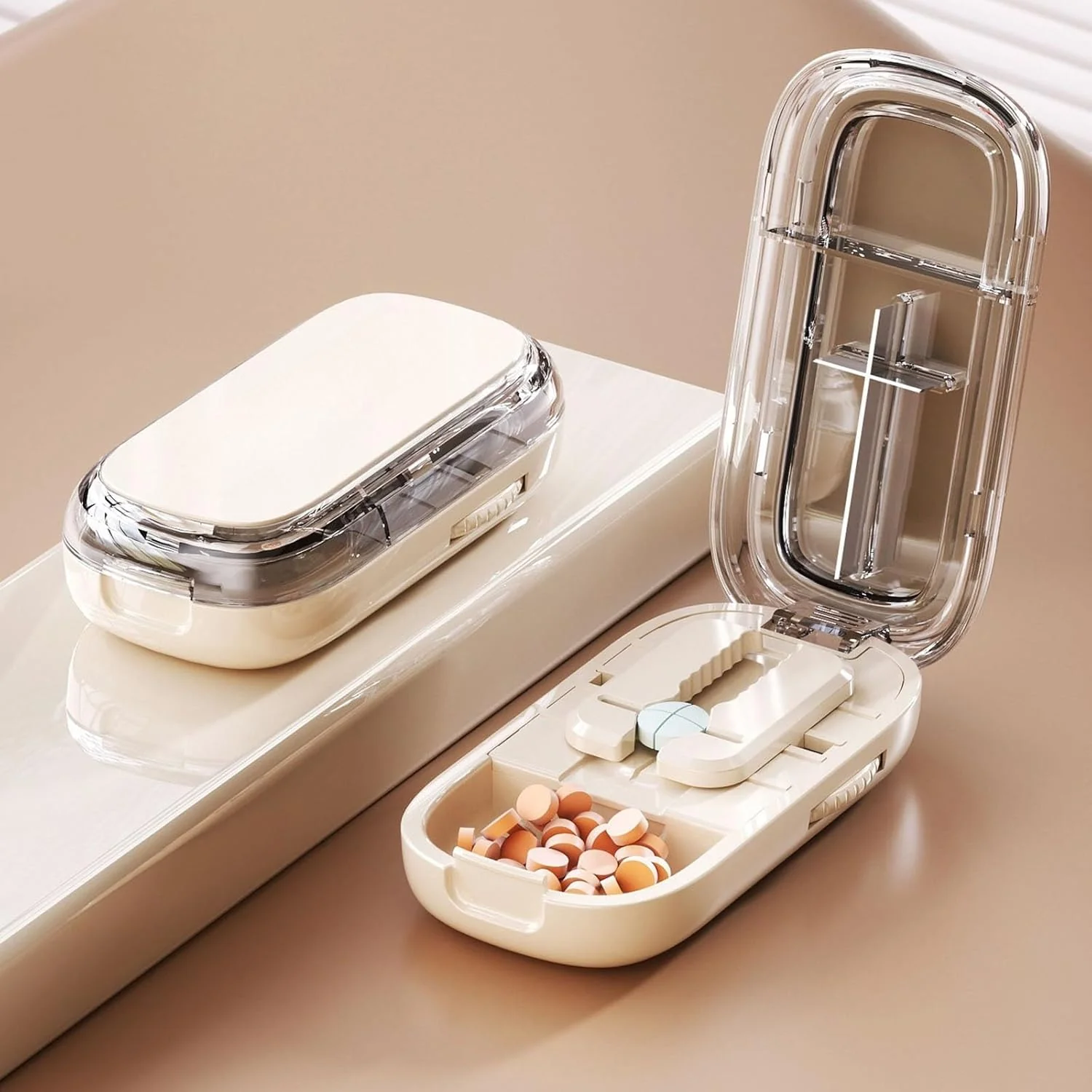 MedLux® 3-in-1-Tablettenzerteiler und Aufbewahrungsbox | 1+1 GRATIS