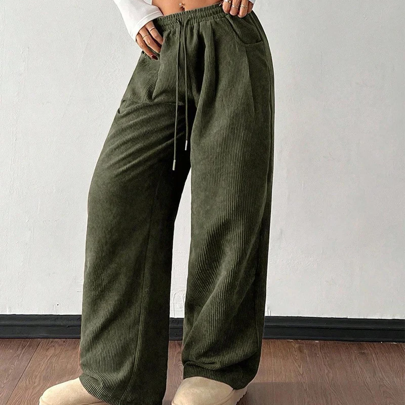 Mila — Cordhose mit weitem Bein und verstellbarem Bund