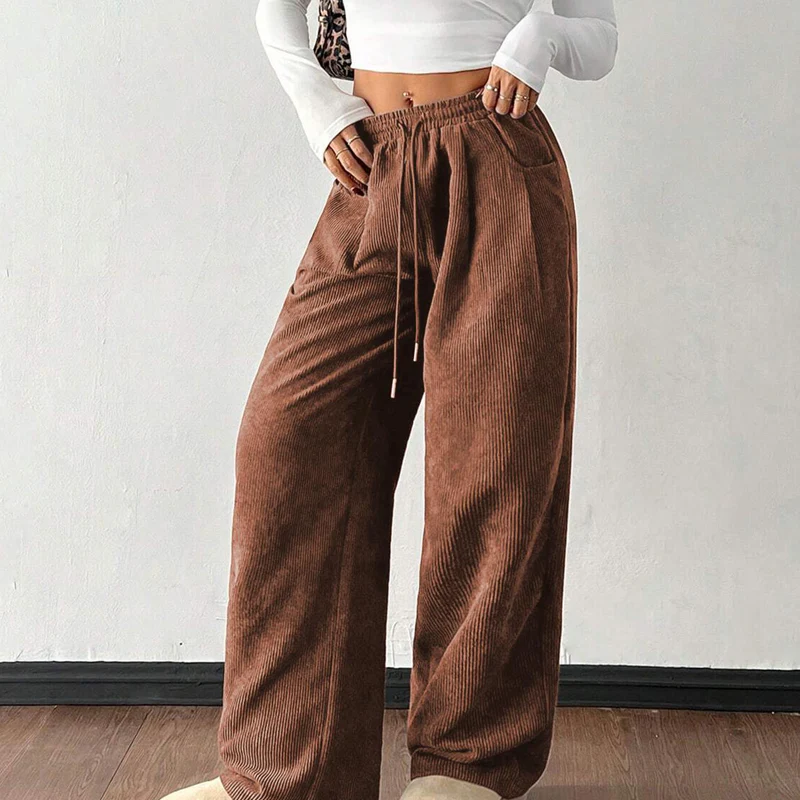 Mila — Cordhose mit weitem Bein und verstellbarem Bund - Image 11