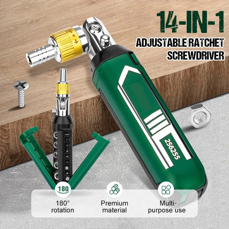 MultiScrew – 14-in-1 Schraubendreher mit verstellbarer Ratsche