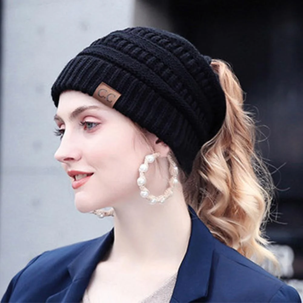 Mirabelle - Weiche Strickmütze mit Pferdeschwanz | 50% RABATT - Image 7