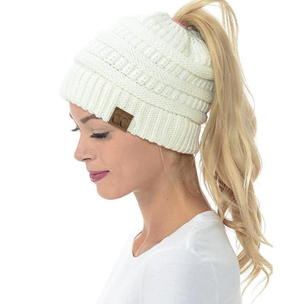 Mirabelle - Weiche Strickmütze mit Pferdeschwanz | 50% RABATT - Image 8