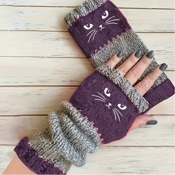 Olivia – Katzenstickerei Fingerhandschuhe | 1+1 GRATIS - Image 28