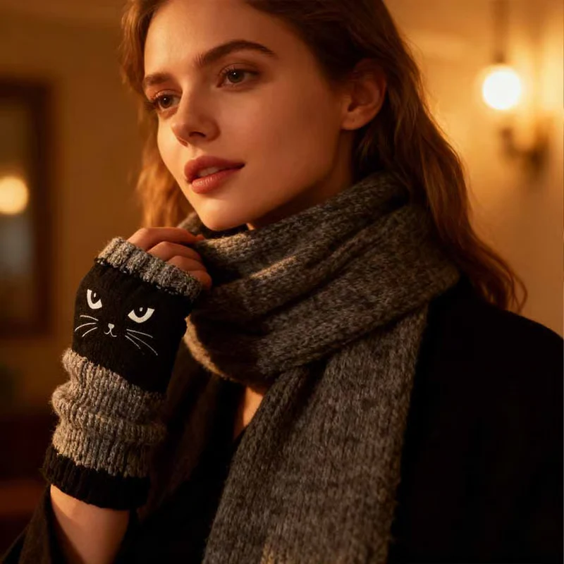 Olivia – Katzenstickerei Fingerhandschuhe | 1+1 GRATIS - Image 8