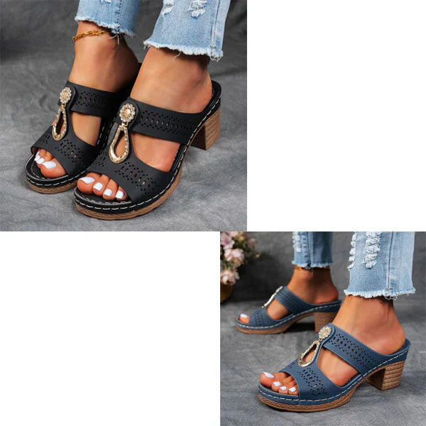 GlamoStep™ – Orthopädische Sandalen mit strassbesetztem Absatz für glamourösen Komfort den ganzen Tag - Image 8