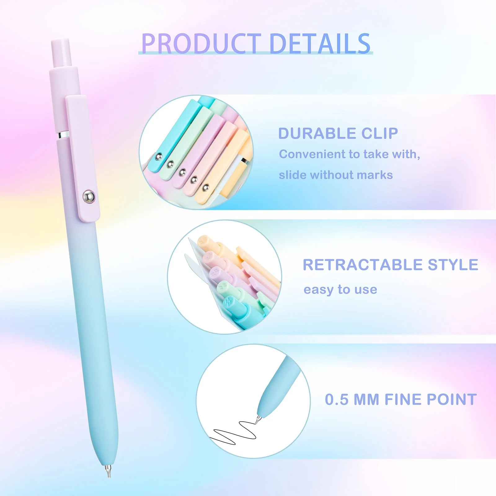 PenLux® 5-teiliges Gelstift-Set mit Farbverlauf | 50% RABATT - Image 3