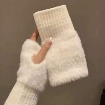 Rosa — Damen Leichte Warme Nerz-Fleecehandschuhe - Image 2