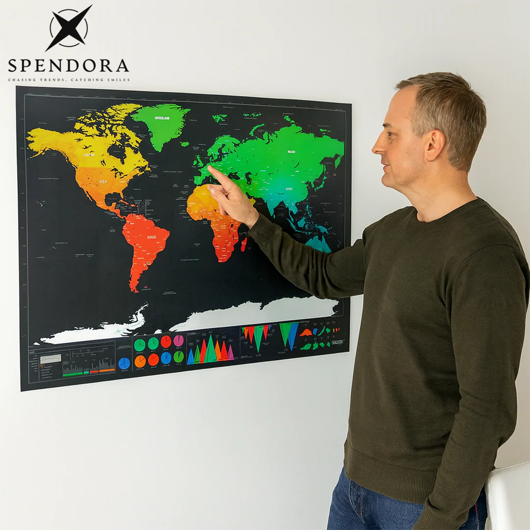MapGlobe – Rubbel-Weltkarte für Reisende | 50% RABATT