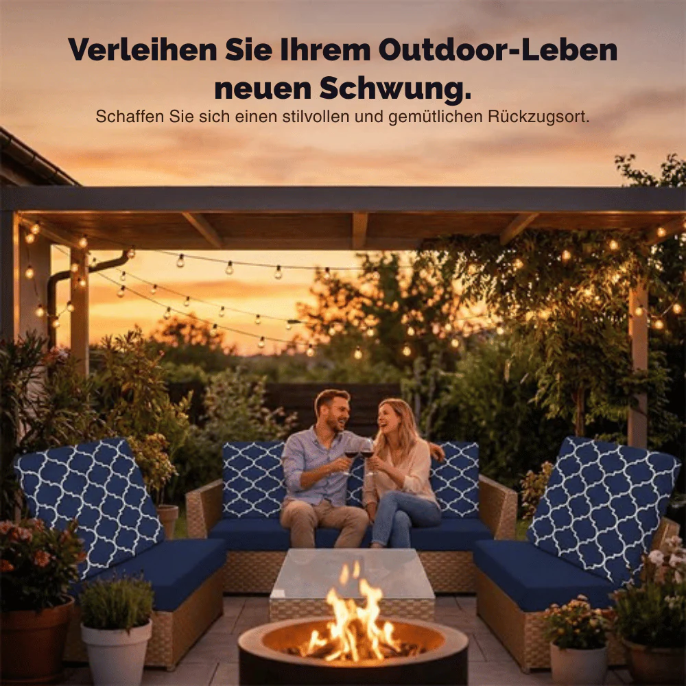Spritzwasserfeste Terrassenkissenbezüge 4/8 Stück | 50% RABATT