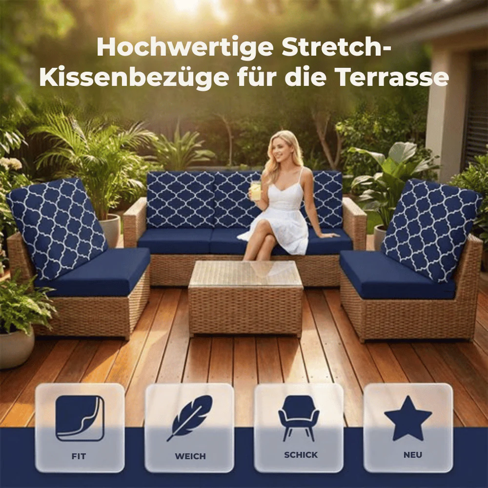 Spritzwasserfeste Terrassenkissenbezüge 4/8 Stück | 50% RABATT - Image 2