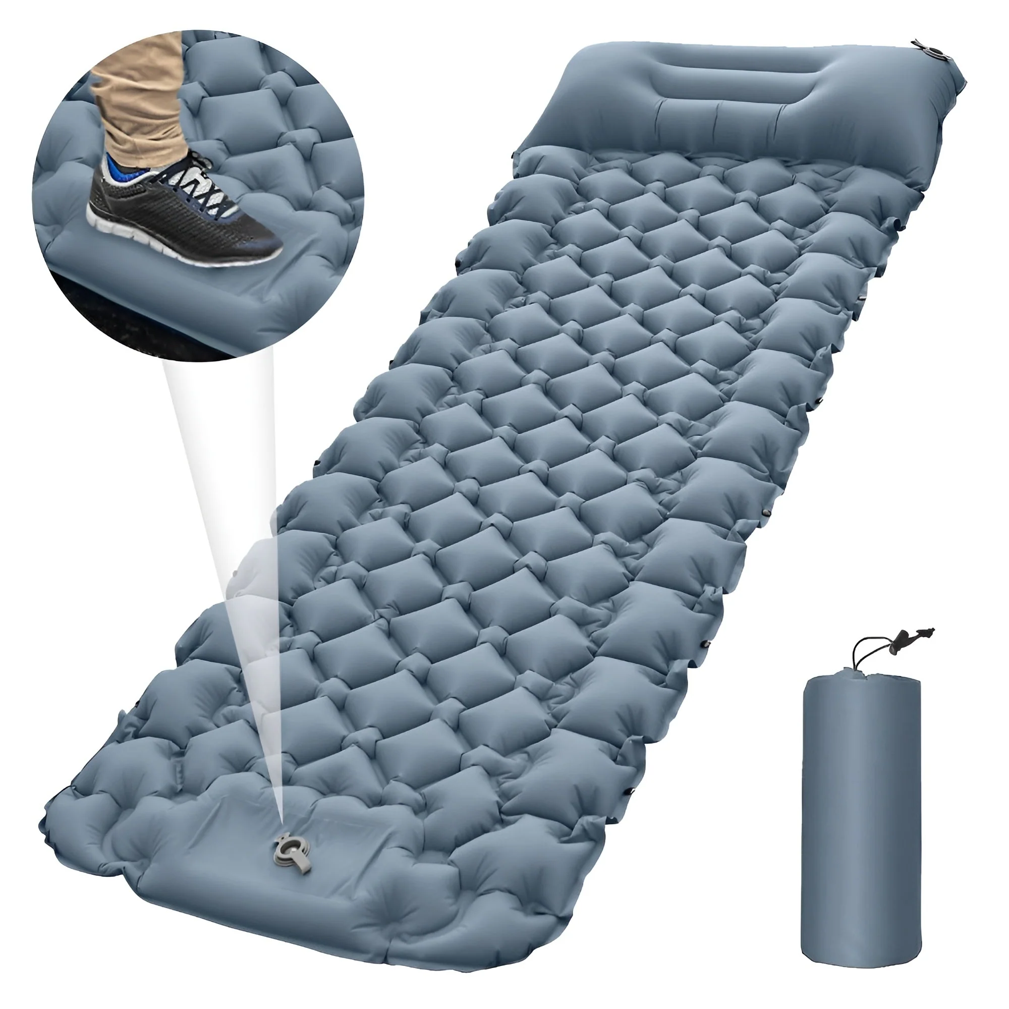 SleepCamp - Schnell aufblasbare Matratze mit integriertem Kissen | 50% RABATT