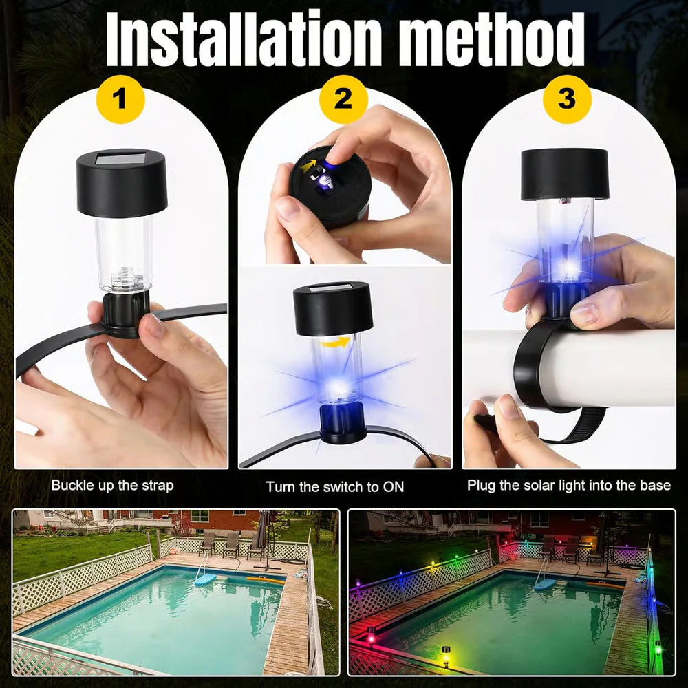 SolarSplash – 6er Set Solar-Poollichter für Aufstellpools - Image 6