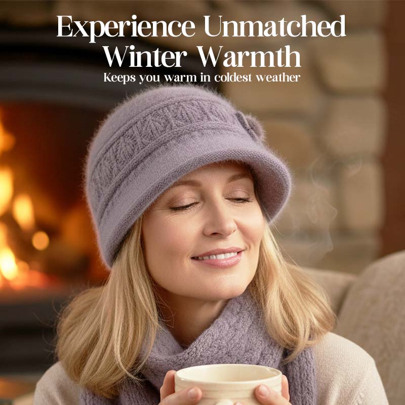 Sophia – Damen-Plüsch-Wintermütze mit Blumenakzenten