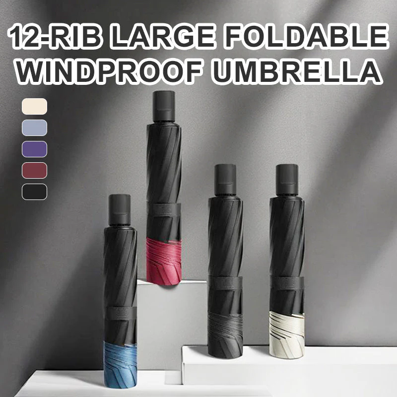 StormShield – 12-Rippen Faltbarer Winddichter Regenschirm