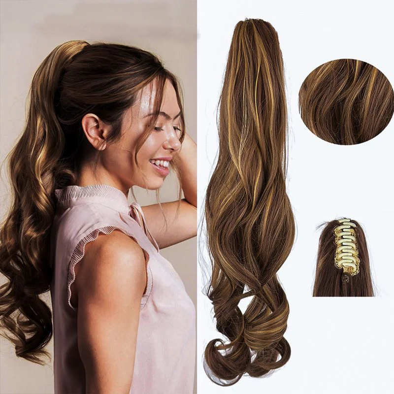 🔥Traumhaft gewellter Pferdeschwanz Haarverlängerung mit Clips - Image 5
