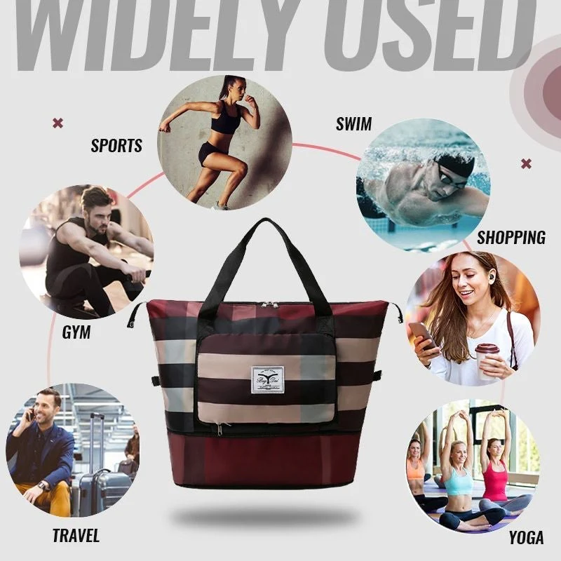 TravelEase – Große gestreifte Wochenend-Reisetasche - Image 4