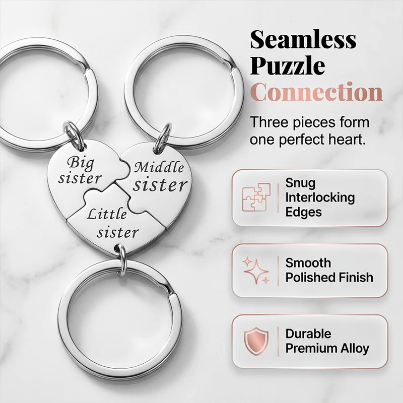 SisterBond — Puzzle-Schlüsselanhänger für Schwestern | 1+1 GRATIS - Image 8