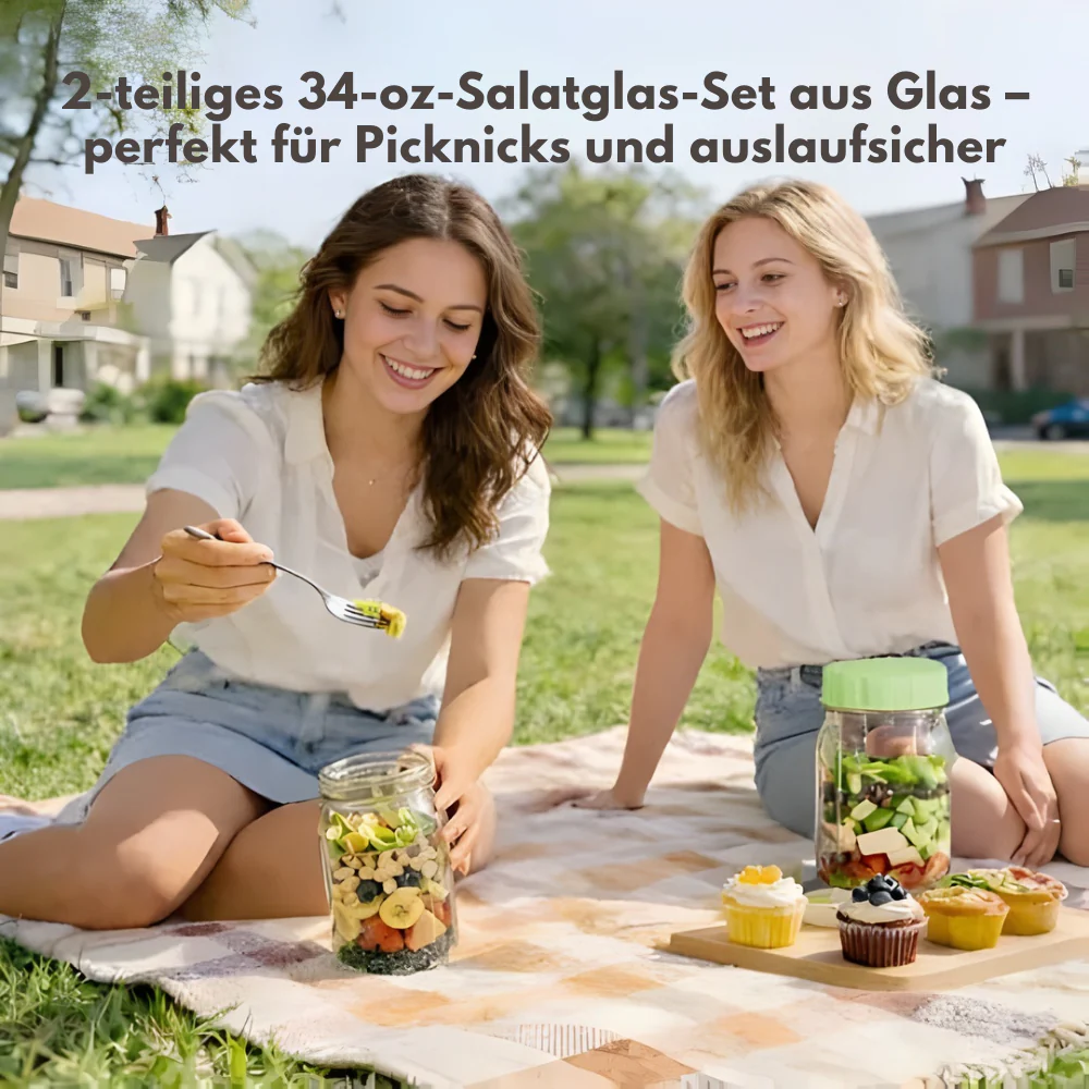 VividVessel – Frische Salatbox Glas | 2+1 GRATIS