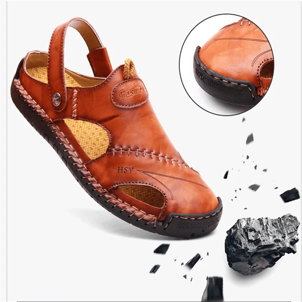 Weiche, atmungsaktive Outdoor-Sandalen aus Leder für Männer - Image 4
