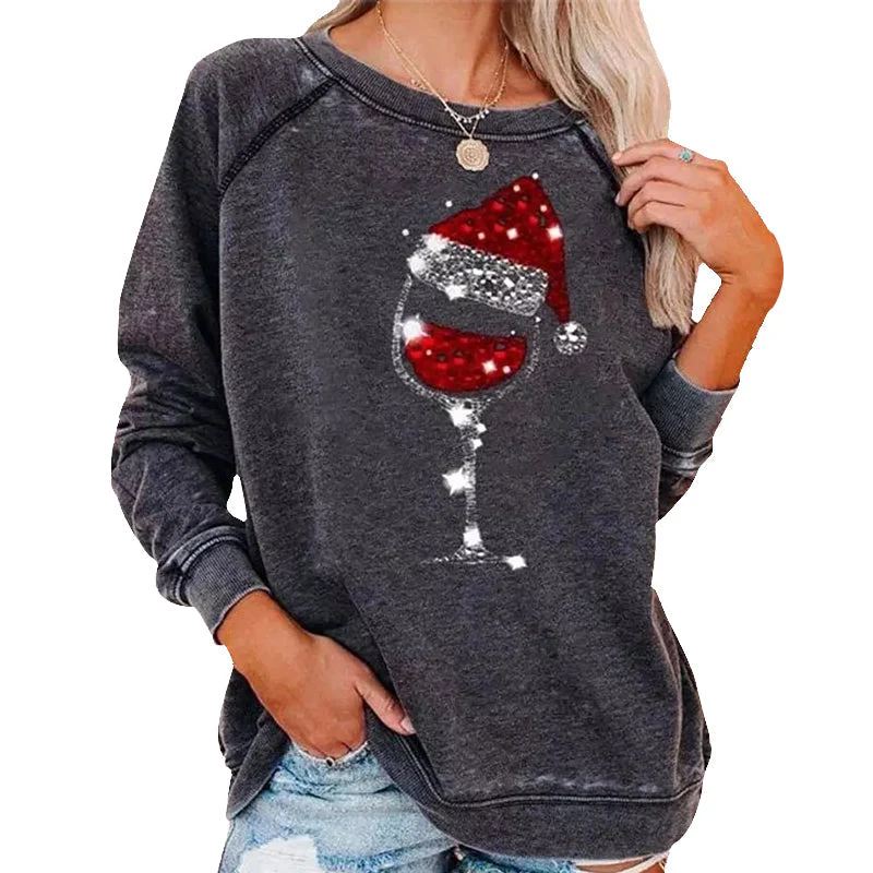 Weihnachts-Sweatshirt mit Weinglas-Print | 50% RABATT - Image 8