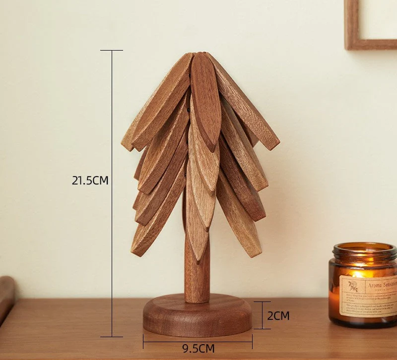 WoodJoy – Isolierte Untersetzer aus Massivholz im Weihnachtsbaum-Design - Image 4